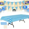 Decorazione per feste Pennant Banner Puntelli Bomboniere fai da te Bandiera Bavarese Home Oktoberfest Tovaglia Set per festival della birra blu e bianco