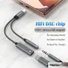 휴대폰 어댑터 2 in 1 USB C ~ 3.5mm 헤드폰 잭 어댑터 유형 충전 O 보조 어댑터 드롭 배달 휴대폰 액세서리 셀 DH7QL