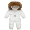 Down Coat Winter Ski Suit Baby Jumpsuit Boy Overalls Warm down jacket Kids toddler girl Clothes Children Clothing faux fur coat overcoat 231218