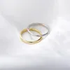 Anneaux de mariage minimaliste femmes simple coréen brillant empilable bague en argent sterling 925 plaqué or empilable plaine marque anneau 231218