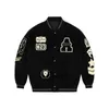 Men's Jackets High street heavy embroidered baseball uniform men's clothing 2023 spring and autumn Vneck couple loose fashion hiphop jacket 231218