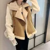 여성용 모피 캐주얼 가죽 통합 조끼 여성 가을 ​​겨울 재킷 코트 2023 민소매 양고기 소녀와 시트 코트 61