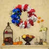 Decorative Flowers 4th Of July Wreath Festival Garland Decoration Memorial Day Holiday Patriotic