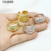 Bandringar 10 PCS Layer Design Metallic Openable Women Round Simple Party Rings Vintage Lovely Finger Jewelry 2 231218