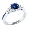 Anneaux de mariage Véritable naturel Sri Lanka saphir S925 bague en argent sterling pierre de naissance bague de fiançailles conception dames bleu pierre précieuse bague de mode 231218