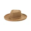 Boinas x457 chapéu de lã enrolada com abas largas pano de lã Caps de jazz forma côncava no estágio de viagens fedora felt chapéus