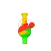 Colorful Silicone Mini Drip Handle Style Bubble Directional Carb Cap Filter Hat Nails Dabber Bongs Oil Rigs Smoking Waterpipe Handmade Bong Quartz Bowl Holder DHL