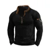 Tactical Jackets Fashion Men Fleece Lining Sweatshirts Hoodie Tactical Army Muscle Zip Neck Long Sleeve Top Pullover Sweatshirt Coat ClothingL231218