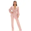 Elegant långvarig jumpsuit Mor till brudklänning paljett svart tjej bröllop gäst formell sexig djup v hals aftonklänning jumpsuits plus size women groom klänningar vestidos