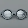 Lunettes de soleil 44mm rondes myopie lunettes mâles femmes vintage acétate lunettes cadre hommes noir anti lumière bleue optique lunettes de prescription