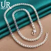 Chains URPRETTY 925 Sterling Silver 4mm Round Box Chain 18 Inches Necklace For Man Woman Party Wedding Engagement Jewelry250C