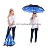 Umbrellas C-Hand Reverse Umbrellas Double Layer Inverted Umbrella Windproof Inside Out Stand Car Drop Delivery Home Garden Household S Dhwz0