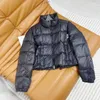 Parkas pour femmes Designer 2023 Automne Nouveau imprimé col montant fermeture éclair chaud veste courte manteau V3AY