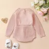 Rompers秋の幼児新生セーターRomper Baby Barge Embroidery Round Collar Leng Sleeve Triangle Bottom Jumpsuit + Headwearl231114