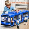 Electric RC Car High Quality Simulation Bus Large Size Drop resistant Light Music Inertia Model Pull Back Educational Toys Gifts 231218