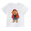 Cute Summer Baby Boys Girls T-shirts Cotton Kids Short Sleeve T-shirt Cartoon Bear Children Tops Tees 2-8 Years