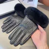 Gants pour écran tactile en poils de lapin paresseux d'automne et d'hiver avec doublure en poils de lapin paresseux, style classique mais actuel, taille unique