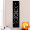 Tapiz de fase lunar, estrellas, espacio, psicodélico, tapices de pared en blanco y negro, manta de fase lunar, decoración del hogar, colgante de pared, decoración del hogar