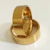 Band Rings 50pcs Gold Plate Polishing 8MM Flat Plain Unisex Band Rings Stainless Steel Jewelry Party Favor Lover's Gift Couples Ring 231218