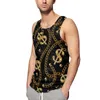 Men's Tank Tops Gold Chain Print Top USA Dollar Sign Sportswear Summer Bodybuilding Men Graphic Sleeveless Shirts Plus Size