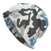 Baskenmützen Blau Digital Camouflage Camo Skullies Mützen Hüte Goth Unisex Ski Caps Warm Dual-Use-Motorhaube Stricken