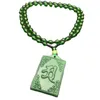 Pendentif Colliers Classique Shurangama Mantra Collier pour Femmes Hommes Imitation Jade Bouddha Écriture Amulette Chanceux De Bon Augure Bijoux Cadeaux