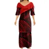 Casual Dresses Custom Polynesian Tribal Print Women'S V-Neck Dress Plus Size 7xl Party Puletasi