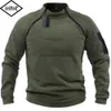 Tactical Jackets Winter Men's Standing Collar Fleece Pullover Solid Color Tactical Outdoor Jacket Hunting Clothes Zippers Windproof Thicken CoatL23118
