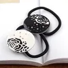 4X4CM elastici rotondi in acrilico bianco e nero con trapano C anello per capelli testa corda forcina per copricapo di moda preferito dalle signore Je287t