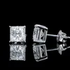 Diamond verleden tester Men Women Nieuwe trendy 925 Sterling Silver 6mm vierkante Moissanite Studs Oorbellen Mooi cadeau voor vriend