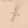 Hanger Kettingen Dazzling Zirkoon Kristallen Kruis Ketting voor Vrouwen Mannen Gothic Punk Hip Hop Jezus Kruisbeeld Hanger Ketting Christelijke Partij JewelryL231218