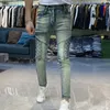 Dżinsy męskie Fall Decoration Dekoracja mężczyzn haftowane stóp spodnie Los Hombres Jean European Streetwear Motorcycle Moda Hombre