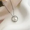 Naszyjniki wisiorek Minar francuski srebrny posłone miedziane słodkowodne perłowe zagłębione okrągłe okrągłe dławiki cyrkonowe dla kobiet Pendientes