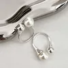 Band Rings Simple Pearl Beaded Open Ring 925 Sterling Silver Korean Trendy Jewelry Dainty Imitation Pearl and Plain Beads Ring for Women 231218