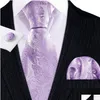 Галстуки на шею Галстуки Мужской подарок Шелковый мужской галстук Набор Фиолетовый Фиолетовый Однотонный Пейсли в полоску Свадебный бизнес для мужчин Галстук Handky Запонки B Dh5Nz