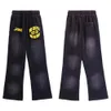 Calças de brim dos homens quentes hellstar pant jogger vermelho rosa azul hellstars sweatpants designer calças de suor feminino casual queimado calças shorts