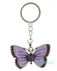 Butterfly Keychains Silver Fashion Vintage Rhinestone Key Chain Rings smycken Presentbil Charms Holder Keyrings