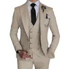Mode nouveaux hommes loisirs Boutique affaires couleur unie costume de mariage manteau pantalon gilet 3 pièces ensemble robe Blazers veste pantalon