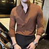 Freizeithemden für Herren, britischer Stil, Stehkragen, formelles Langarmhemd, Herrenbekleidung, Business, Camisas, Slim-Fit-Kleid, Schwarz, Weiß