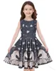 Girl Dresses Kids Cute Round Neck Cartoon Print Sleeveless A-Line Dress For Girls