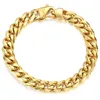 Davieslee Pulsera masculina de 11 mm Cadena de eslabones cubanos Pulsera de acero inoxidable 316L para hombres Niños Color dorado plateado 8 9 pulgadas DHB514297Y