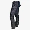 Kvinnor Pants Capris Mens Läder Motorcykel med lastfickor Black Pu No Belt Men byxor Big Size S5XL 231218