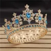 Luxe koninklijke koning bruiloft kroon bruid tiara's en kronen koningin haar sieraden kristal diadeem prom hoofdtooi hoofd accessorie optocht T272v