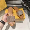 Best Quality Designer Slippers New flat bottomed diamond sandals Same Style for Women's slides Summer Outwear Leisure Vacation Beach