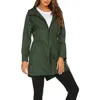 Women's Trench Coats Lightweight Waterproof Jacket Spring Autumn Hooded Windbreaker Raincoat Female Long Hiking Climbing Rain Jackets