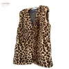 LINXIQIN – veste d'hiver en Faux manteau mi-long en fourrure pour femme, imitation européenne et américaine, imprimé léopard Rex, veste gilet