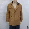 Trench da uomo Cappotto dalla vestibilità regolare Elegante streetwear casual di media lunghezza dal design antivento allentato per le stagioni autunnali primaverili