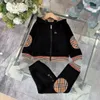 ragazzo vestire set designer nero moda bambino primavera abiti caldi giacca e pantaloni set di abbigliamento per bambine 2024