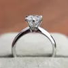 Anéis Sier Moissanite Anel 0.5ct Df Cor Anel de Noivado Anel de Noivado Promoção Preço Quantidade Limitada