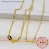 Pendant Necklaces HOYON Gold Chain for Men and Women 18K White gold Rose gold Color 32/28/24/22/18/16in Chopin Link S925 Sterling Silver NecklaceL231218